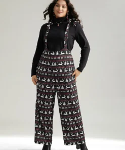 Christmas Elk Print Elastic Waist Knot Jumpsuit -Clothing Shop 743005502 cl cbe9debf bd00 4772 a783 eb6948a28963