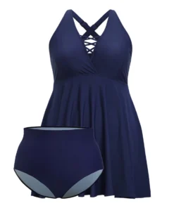 Crisscross Neck Adjustable Straps Ruffles Hem Swim Dress -Clothing Shop 744240506 nh 37d2856a b79a 483e a67e 744427d9733d