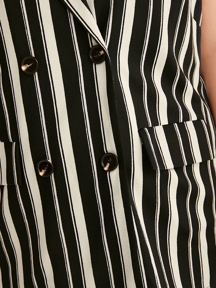 Halloween Striped Pocket Double Breasted Lapel Collar Sleeveless Blazer 11 Halloween Striped Pocket Double Breasted Lapel Collar Sleeveless Blazer - Image 9