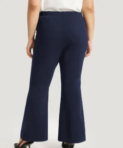 Solid Pocket Flare Leg Elastic Waist Pants 27 Solid Pocket Flare Leg Elastic Waist Pants -Clothing Shop 74714207 pk