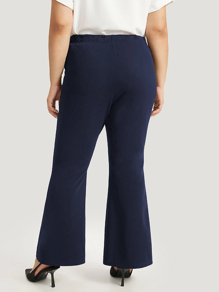 Solid Pocket Flare Leg Elastic Waist Pants 13 Solid Pocket Flare Leg Elastic Waist Pants - Image 11