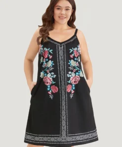 Boho Print Pocket Cami Knee Dress -Clothing Shop 748422640 zw