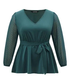 Static-Free Plain Patchwork Mesh Texture Ties Blouse 11 Static-Free Plain Patchwork Mesh Texture Ties Blouse -Clothing Shop 749503280 yf 6da83ed3 088b 4c57 b3ae 20ab51b00c72