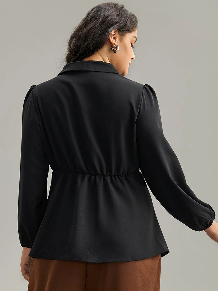 Static-Free Plain Pleated Wrap Blouse 4 Static-Free Plain Pleated Wrap Blouse - Image 2