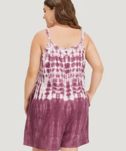 Tie Dye Pocket Adjustable Straps Cami Jumpsuit -Clothing Shop 749851688 dz