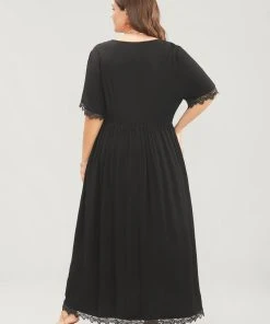 Floral Embroidered Lace Trim Button Front Kimono 15 Floral Embroidered Lace Trim Button Front Kimono -Clothing Shop 750108241 sq cefa8c43 3132 478d bcbe ee281dac7f3e