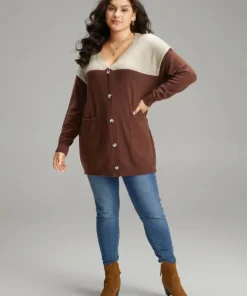 Supersoft Essentials Anti-Pilling Contrast Button Up Pullover -Clothing Shop 750541961 so