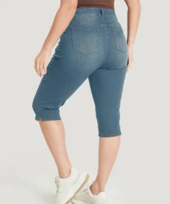 Skinny Very Stretchy Dark Wash Split Knee Denim Shorts -Clothing Shop 750546314 qf 50148d68 d995 4260 b2ff b4711858d067