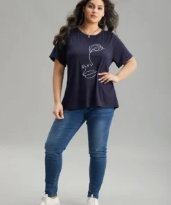 Art & Design Embroidered Crew Neck T-shirt -Clothing Shop 7509057 um