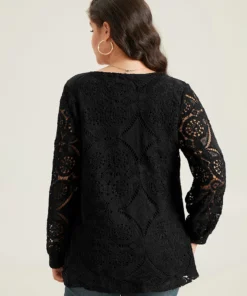 Plain Embroidered Guipure Lace Wrap Blouse -Clothing Shop 751292960 yw 0c03c590 da45 4050 b331 d6ef428e5ad5