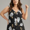 Floral Print Button Detail Tank Top 1 Floral Print Button Detail Tank Top -Clothing Shop 751791616 gi