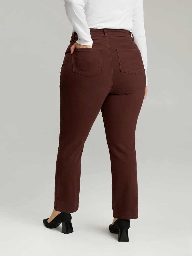 Cotton Straight Leg High Rise Color Wash Jeans 7 Cotton Straight Leg High Rise Color Wash Jeans - Image 5