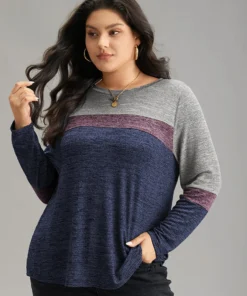 Heather Colorblock Contrast Crew Neck T-shirt 37 Heather Colorblock Contrast Crew Neck T-shirt -Clothing Shop 754488728 pj 144fe4c6 4d5b 4148 ba25 698521133011