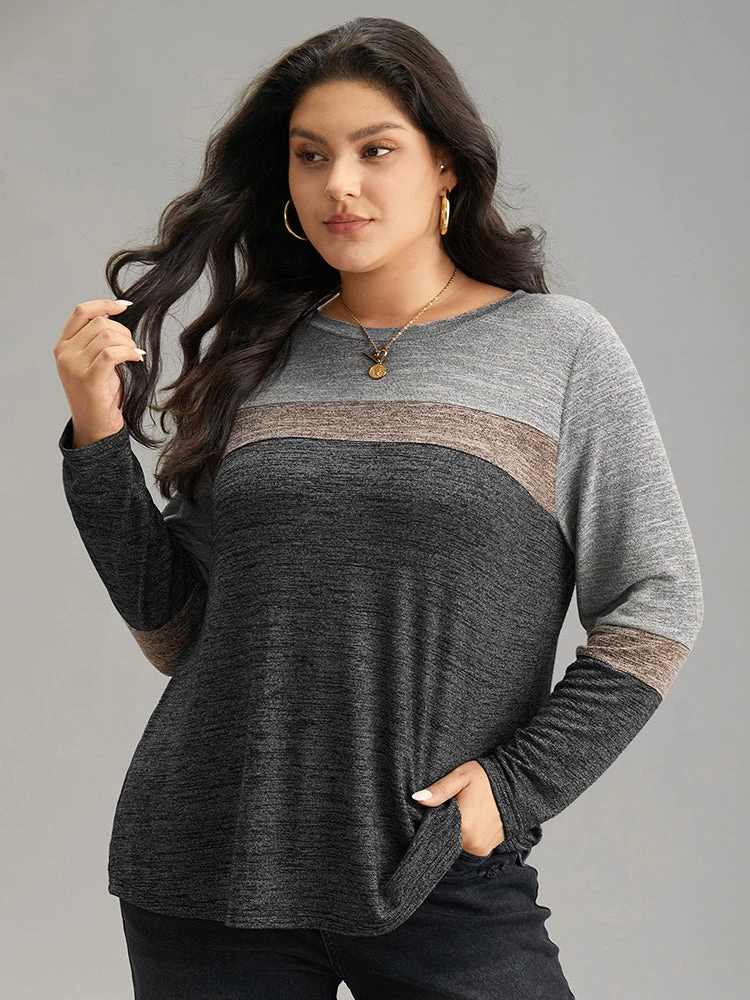 Heather Colorblock Contrast Crew Neck T-shirt 13 Heather Colorblock Contrast Crew Neck T-shirt - Image 11