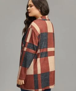 Plaid Contrast Open Front Kimono -Clothing Shop 75471586 qv 3808d64a b3de 41d4 b8bd 22c5faf04055
