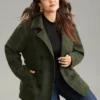 Plaid Lapel Collar Double Breasted Belted Woolen Coat -Clothing Shop 754893363 tk