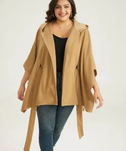 Solid Hooded Belted Batwing Sleeve Jacket 16 Solid Hooded Belted Batwing Sleeve Jacket -Clothing Shop 756453087 ib 37901dff 8128 44c9 88ac 551c63d7e4cd