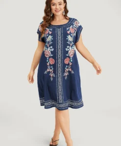 Bandana Pocket Round Neck Batwing Sleeve Dress -Clothing Shop 757256608 cg bb5610b7 642a 4fbb a406 e00568a85a5b