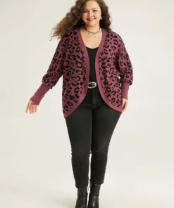 Supersoft Essentials Leopard Curved Hem Cardigan -Clothing Shop 757864735 pa