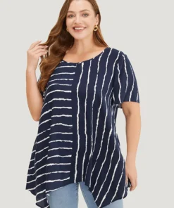 Striped Patchwork Hanky Hem Blouse 15 Striped Patchwork Hanky Hem Blouse -Clothing Shop 758320304 bl 67ad33be c4a6 4a76 8786 b65df6576e8c