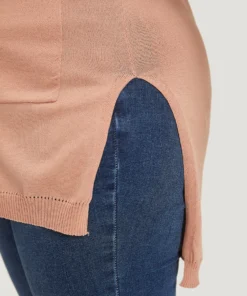 Solid Patched Pocket Split Side High Low Hem Pullover 19 Solid Patched Pocket Split Side High Low Hem Pullover -Clothing Shop 758572227 to