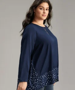 Polka Dot Patchwork Long Sleeve Blouse 12 Polka Dot Patchwork Long Sleeve Blouse -Clothing Shop 760719168 xq