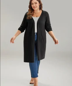 Supersoft Essentials Ties Open Front Split Side Cardigan -Clothing Shop 760935276 ge