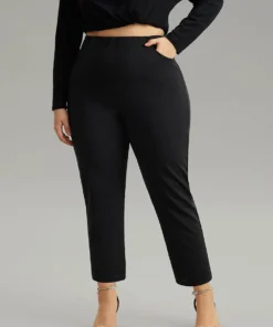 Plain Pocket Bodycon Ankle Pants