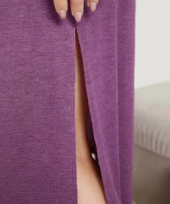 Lace Patchwork Split Side Ruched Cami Sleep Dress -Clothing Shop 763208909 in