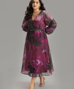 Floral Mesh Patchwork Pocket Elastic Waist Dress -Clothing Shop 763291137 sk 6a949bea 37be 475c 870d 410f250c6fdc