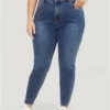 Skinny Very Stretchy High Rise Medium Wash Ankle Jeans