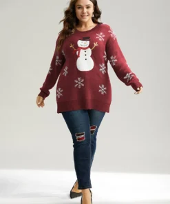 Sequin Christmas Graphic Drop Shoulder Pullover 25 Sequin Christmas Graphic Drop Shoulder Pullover -Clothing Shop 764003483 zb