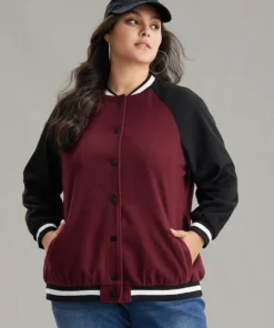 Contrast Trim Pocket Button Fly Bomber Jacket 11 Contrast Trim Pocket Button Fly Bomber Jacket -Clothing Shop 764369938 ct