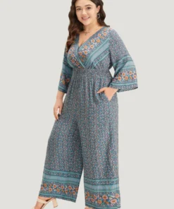 Floral Print Shirred Overlap Collar Jumpsuit 12 Floral Print Shirred Overlap Collar Jumpsuit -Clothing Shop 764382615 xp ae25350c a2de 414d a7fe 14bfc9eb2041