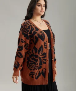 Supersoft Essentials Silhouette Floral Print Button Fly Cardigan -Clothing Shop 766264631 pt