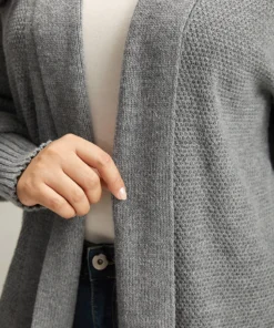 Plain Open Front Elastic Cuffs Cardigan -Clothing Shop 766455171 ji b2c917fe 5393 4dcf b083 06fbd11a678e