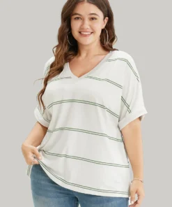 Striped Contrast Dolman Sleeve T-shirt -Clothing Shop 766466861 um b1ff2c33 b0f2 4ea0 b2ec 9110e5182533