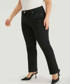 Solid High Rise Black Wash Jeans -Clothing Shop 766733957 zn