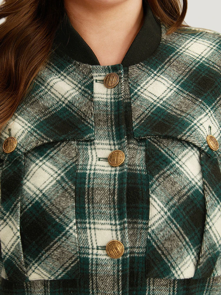 Halloween Plaid Pocket Button Up Contrast Patchwork Jacket 8 Halloween Plaid Pocket Button Up Contrast Patchwork Jacket - Image 6