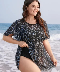 Ditsy Floral Ruffle Sleeve Cut Out Swim Dress -Clothing Shop 76776444 wd acc7aba1 b3d8 4d52 8296 5fa845d082f2