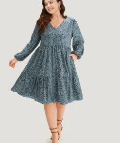 Leopard Lantern Sleeve V Neck Pocket Dress -Clothing Shop 768131170 uj 49cf401e 9637 4278 9316 70dd29a9420c