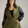Anti-Wrinkle Contrast Flap Pocket Button Fly Coat
