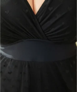 Heart Mesh Hem Wrap Gathered Sculpt Waist Swim Dress -Clothing Shop 771406882 tp d0ad1531 c910 4992 b58c 5ccd3d7880ce