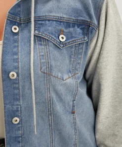 Hooded Patchwork Flap Pocket Denim Jacket -Clothing Shop 77374070 dz 529a0c75 4827 48e5 b2b7 12642404e6cf