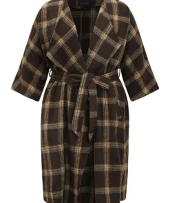 Plaid Asymmetrical Neck Dolman Sleeve Belted Coat -Clothing Shop 774029831 ag 7eee0e73 3206 45be ac62 9ae76fe4d2b3