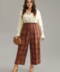 Bandana Elastic Waist Wide Leg Ties Pants -Clothing Shop 774549190 yg