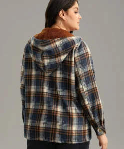 Plaid Patchwork Pocket Button Through Hooded Coat -Clothing Shop 774706896 ry 0e845521 c3a8 498f b3e9 2ab31000360f