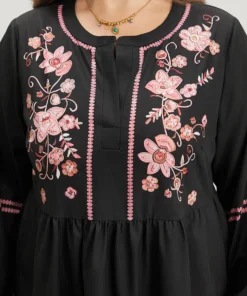 Bandana Print Lantern Sleeve Pocket Dress -Clothing Shop 774982719 af