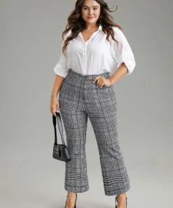 Houndstooth Pocket Flare Leg Zipper Fly Pants -Clothing Shop 775445330 lk 1befea51 e005 412f bb1e 655604296596