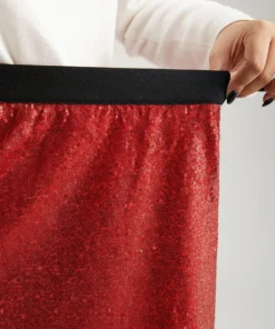 Christmas Sequin Patchwork Fuzzy Trim Skirt 12 Christmas Sequin Patchwork Fuzzy Trim Skirt -Clothing Shop 775653869 uf